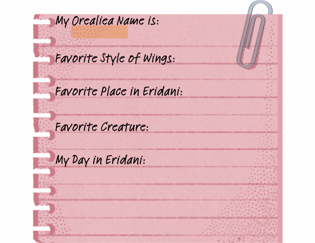 Fill out a sheet to make own Eridani character
